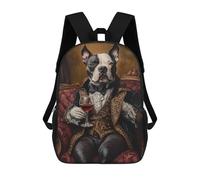 sinyumoney Royal Dog in Luxury Attire Mochila Escolar Infantil Impresa En 3D Para Niños, Mochila De Viaje De Alta Capacidad, Mochilas Para Libros De 17 Pulgadas Para Niños