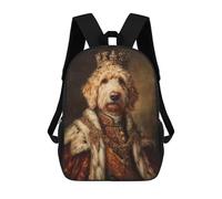 sinyumoney Royal Dog Portrait Painting-1 Mochila Escolar Ligera E Informal Para Adolescentes, Niños, Mujeres Y Hombres 17inch