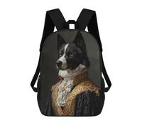 sinyumoney Royal Dog Portrait Painting Mochila Escolar Para La Escuela Secundaria, Preparatoria, Universidad Y Viajes Para Niños/niñas/adolescentes 17inch