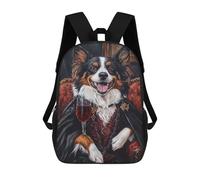 sinyumoney Royal Dog with Wine Glass-1 Mochila Escolar De 17 Pulgadas Para Adolescentes, Con Estampado 3D, Ajustable Y Con Bolsillos, Ideal Para Niños, Niñas Y Estudiantes.