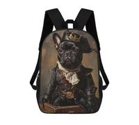 sinyumoney Royal French Bulldog Portrait Mochila Escolar Infantil Impresa En 3D Para Niños, Mochila De Viaje De Alta Capacidad, Mochilas Para Libros De 17 Pulgadas Para Niños