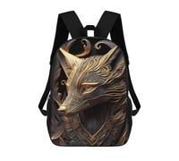 sinyumoney Royal Golden Fox Mochilas Impresas En 3D Para Niños 17inch Mochilas De Moda Informales Para El Día A Día, Bolsas De Viaje, Mochilas Informales Para Exteriores Para Niños Y Niñas