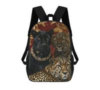 sinyumoney Royal Leopard Portrait -1 Mochilas Escolares Para Ordenador, Ideales Para El Colegio/trabajo/viajes, Acampadas, Aventuras Al Aire Libre Y Viajes Diarios 17inch