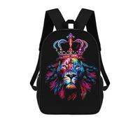 sinyumoney Royal Lion Art Print Mochila Escolar Para Niños Mochila Escolar Impresa En 3D Mochila Escolar De Moda Para Niños De Primaria Y Secundaria 17inch