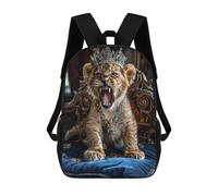 sinyumoney Royal Lion Cub Throne Mochila Escolar Ligera E Informal Para Adolescentes, Niños, Mujeres Y Hombres 17inch