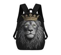 sinyumoney Royal Lion King Crown Illustration Mochila Escolar/para Ordenador Portátil Para Colegio/trabajo/viajes Para Camping, Aventuras Al Aire Libre Y Viajes Diarios 17inch
