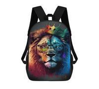sinyumoney Royal Lion King Glasses Art Print Mochila Escolar Grande Resistente Al Agua Para Portátil Para Niñas Y Adolescentes 17inch