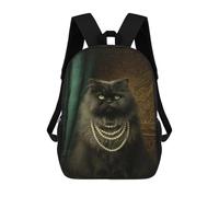 sinyumoney Royal Persian Cat Portrait Mochila Escolar Infantil De 17 Pulgadas, Mochila Escolar Impresa En 3D Para Niños De Primaria Y Secundaria