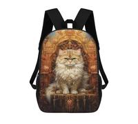 sinyumoney Royal Persian Cat Throne-13 17inch Mochilas Escolares Impresas En 3D, Mochilas Escolares De Moda Para Niños De Primaria Y Secundaria