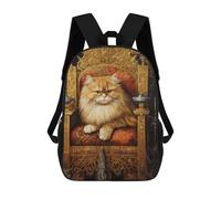 sinyumoney Royal Persian Cat Throne-14 Mochila Escolar Resistente Al Agua, Mochila De Viaje, Bolsa Para Computadora - Perfecta Para Viajes, Trabajo Y Uso Diario 17inch