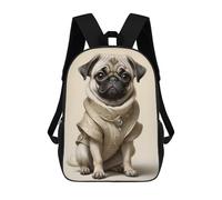 sinyumoney Royal Pug in Fancy Dress 17inch Mochila Escolar Impresa En 3D Para Niños, Mochila Escolar Informal De Moda, Mochilas De Viaje Para Niños Y Estudiantes.