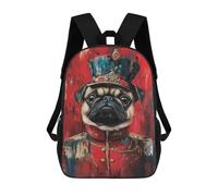sinyumoney Royal Pug Portrait Print Mochilas Infantiles Mochila Escolar Impresa En 3D Para Niños Mochilas De Viaje Bolsas Para Libros Para Niños 17inch Mochila Escolar