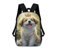 sinyumoney Royal Pup with Crown Mochilas Infantiles Impresas En 3D De 17 Pulgadas. Mochila Escolar Informal Impresa En 3D Para Niños De Primaria Y Secundaria.