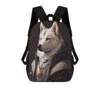 sinyumoney Royal Wolf Portrait Artwork Mochila Escolar, De Negocios, Para Portátil, Unisex, Informal, Para Adolescentes, Chicas, Chicos, Mujeres Y Hombres 17inch