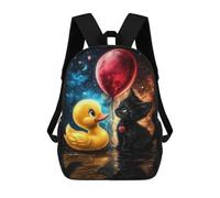 sinyumoney Rubber Duck And Kitten Mochila Escolar Impresa En 3D Para Niños Y Niñas, Mochila Escolar, Mochila De Viaje Para Niños 17inch