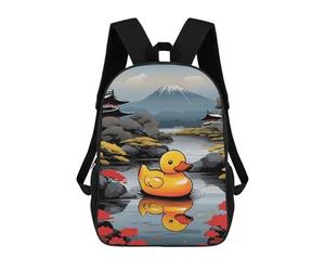 sinyumoney Rubber Duck Japanese Art Mochila Escolar Grande Resistente Al Agua Para Portátil Para Niños/niñas/adolescentes 17inch