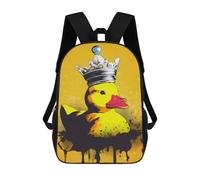 sinyumoney Rubber Duck With Crown Mochila Escolar Impresa En 3D Para Niños, Mochila Escolar, Mochilas De Viaje, Bolso Informal De Moda Para Niños Y Estudiantes 17inch