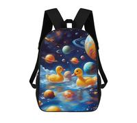 sinyumoney Rubber Ducks on Space Mochila Infantil De 17 Pulgadas, Mochila Escolar Con Estampado 3D De Dibujos Animados Para Niños Y Adolescentes.