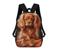 sinyumoney Ruby Cavalier King Charles Spaniel Mochila Infantil Para Niñas, Mochila Escolar 3D, Mochila Para Niños Pequeños, Mochila Informal De Día, Mochila Escolar De Moda 17inch
