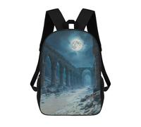 sinyumoney Ruined Arches Under Moonlight Mochila Escolar Grande, Ligera E Informal: Perfecta Para Viajes, Trabajo Y Uso Diario 17inch