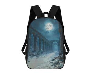 sinyumoney Ruined Arches Under Moonlight Mochila Escolar Grande, Ligera E Informal: Perfecta Para Viajes, Trabajo Y Uso Diario 17inch