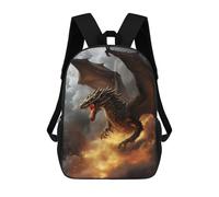 Sinyumoney Ruler Of The Universo Mochila Escolar Niños Moda Y Casual Mochila Impresa 3D Para Chico, Mochila Grande, Inferno Dragón, 17"