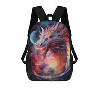 Sinyumoney Ruler Of The Universo Mochila Escolar Niños Moda Y Casual Mochila Impresa 3D Para Chico, Mochila Grande, Dragonhead In Space, 17"