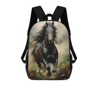 sinyumoney Running Friesian Horse Mochilas Infantiles Escolares Impresas En 3D, Mochilas Para Niños, Mochilas De Viaje Para Niños Y Niñas, Mochilas Escolares Para Niños 17inch