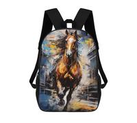 sinyumoney Running Horse Painting Mochilas Impresas En 3D Para Niños, Mochila Escolar, Mochila Informal Para Exteriores, Mochila Informal De Moda Para Niños, Lindas Bolsas De Viaje 17inch