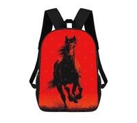 sinyumoney Running Horse Silhouette - Bold Red Power Mochila Infantil, Mochila Escolar Infantil, Mochilas Escolares Impresas En 3D Para Niños Y Estudiantes Adolescentes 17inch