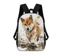 sinyumoney Running Shiba Inu Watercolor Mochilas Escolares Para Niños Y Niñas, Mochilas Deportivas Informales Para Primaria, Mochilas De Gran Capacidad Para Libros 17inch