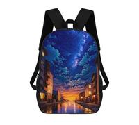sinyumoney Rural Nights in Japan Mochilas De Moda Impresas En 3D 17inch Mochila Escolar Informal Para Niños De Primaria Y Secundaria