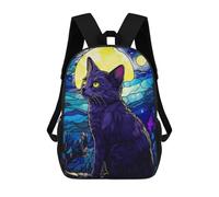 sinyumoney Russian Blue Cat Abstract Mochila Con Bolsillo Mochilas Impresas En 3D, Mochilas De Viaje, Mochilas Para Libros, Mochila Escolar Para Niños 17inch