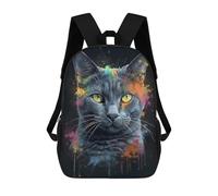 sinyumoney Russian Blue Cat Painting Mochila Escolar Impresa En 3D Mochila Escolar De Moda Para Niños Mochilas Para Niños Estudiantes De Secundaria 17inch