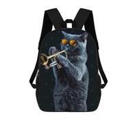 sinyumoney Russian Blue Trumpet Mochila Infantil Con Impresión 3D, Mochila Escolar Para Niños, Mochila Informal Divertida Para Niños Y Adolescentes 17inch