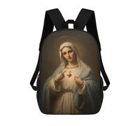 sinyumoney Sacred Heart Virgin Mary Painting Mochila Escolar Impresa En 3D 17inch Mochila Escolar Infantil Mochilas De Viaje Mochila Informal De Moda Para Niños Y Estudiantes