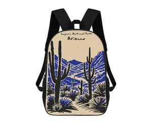 sinyumoney Saguaro National Park Arizona Illustration Mochila Escolar, Mochila De Negocios, Mochila Impermeable Para Libros Para Hombres, Mujeres Y Adolescentes 17inch