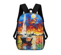 sinyumoney Sailboat at Dawn Mochila Escolar Grande Resistente Al Agua Para Portátil Para Niñas, Niños Y Adolescentes 17inch