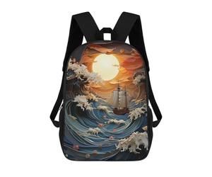 sinyumoney Sailboat in Storm Art Mochila Escolar Informal Para El Día A Día, Para La Escuela, El Trabajo Y Los Viajes Para Hombres Y Mujeres 17inch