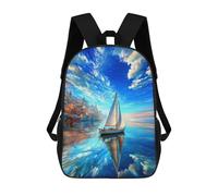sinyumoney Sailboat Reflection Coastal Scene Mochila Escolar Resistente Al Agua, Mochila Escolar De Negocios Para Hombres/mujeres 17inch