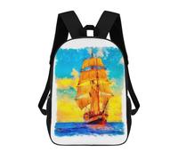 sinyumoney Sailboat Riding The Waves Mochila Escolar Mochilas Escolares Para Niñas Y Niños Mochila Con Bolsillo Mochila Escolar De Moda Para Niños 17inch