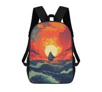 sinyumoney Sailboat Sunset Landscape Mochilas Infantiles Mochila Escolar Mochila Impresa En 3D Para Niños Mochilas De Viaje Bolsas Para Libros Mochila Escolar Para Niños 17inch