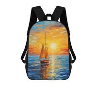 sinyumoney Sailboat Sunset Mochilas Escolares Mochila Escolar Ligera Mochila De Día Mochila Para Libros Para La Universidad Para Hombres/mujeres 17inch