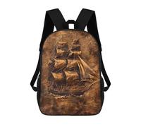 sinyumoney Sailing Ship in A Sea Mochila Escolar Para Niños Mochila Escolar Impresa En 3D Mochila Escolar De Moda Para Niños De Primaria Y Secundaria 17inch