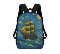 sinyumoney Sailing Ship Under Starry Night Sky Mochila, Mochila Infantil, Mochila Escolar Para Estudiantes, Mochila Para Libros, Mochila Escolar Impresa En 3D Para Niños Y Niñas 17inch