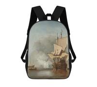sinyumoney Sailing Ship with Smoke Mochila Escolar Infantil Impresa En 3D Para Niños, Mochilas De Viaje, Bolsas Para Libros Para Niños Estudiantes De Primaria 17inch