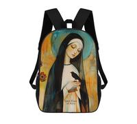 sinyumoney Saint Clare of Assisi Mochila Escolar Resistente Al Agua Para Computadora, Ideal Para Campus, Actividades Al Aire Libre, Viajes Y Deportes 17inch
