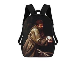 sinyumoney Saint Francis in Prayer Mochila Infantil De Moda Divertida Mochila Escolar Para Niños Y Adolescentes Con Impresión 3D Para Niños 17inch