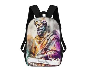 sinyumoney Saint Peter The Apostle Mochilas Para Niños, Mochilas Escolares Personalizadas En 3D Para Niños Y Niñas, Mochilas Escolares Grandes, Mochilas Informales Para El Día A Día 17inch