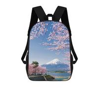 sinyumoney Sakura Branches And Fuji Mochila Infantil Escolar Para Niños Con Estampado 3D De Dibujos Animados, Mochila Escolar Para Estudiantes, Mochila Para Portátil Para Niños Y Niñas 17inch